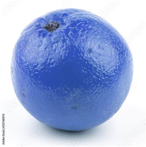 Beautiful Colorful Blue Orange Fruit Isolated On White Background