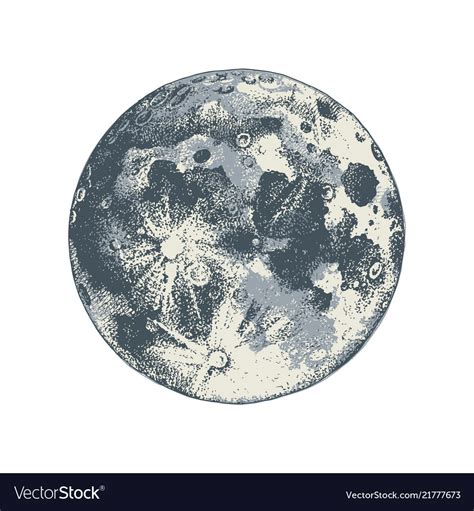 Hand Drawn Moon Royalty Free Vector Image Vectorstock