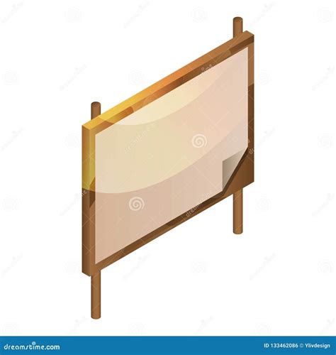Blank Wood Board Icon Isometric Style Stock Vector Illustration Of