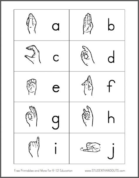 Free Printable Sign Language Alphabet Flash Cards