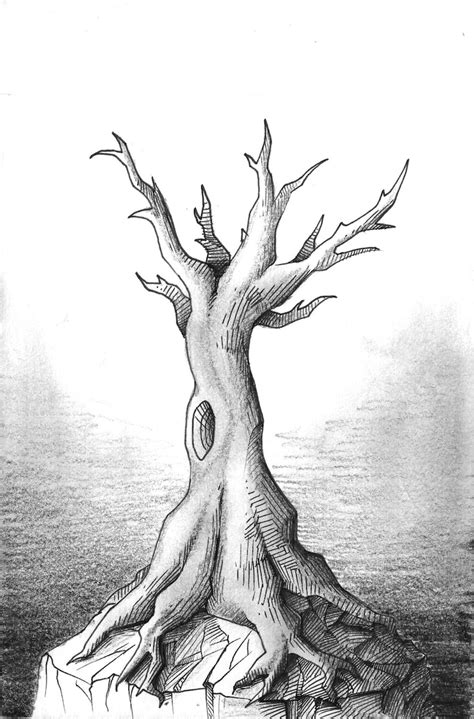 Pen Ink And Graphite Dead Tree Drawing Etsy