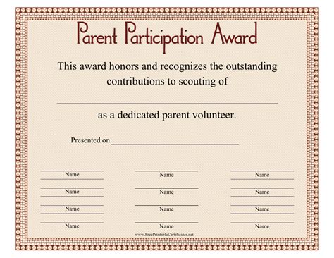 Parent Certificate Templates