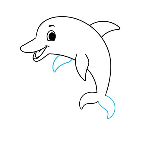 How To Draw A Cartoon Dolphin Really Easy Drawing Tutorial
