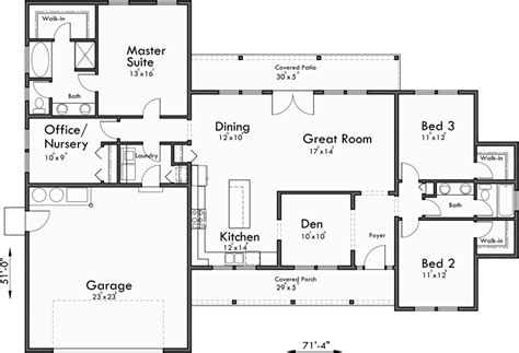 Single Level House Plans One Story House Plans Great Room House