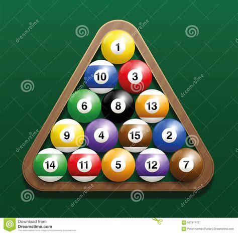 There are some rules and regulations that you must follow before placing all the balls inside the rack. Pool Billiard Balls Rack Starting Position Stock Vector ...