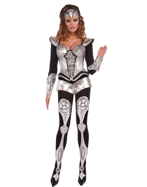 Sexy Cyborg Robot Silver Futuristic Womens Halloween Costume M L Ebay