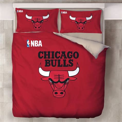Chicago Basketball Logo Bulls Duvet Cover Bedding Set Pillowcase
