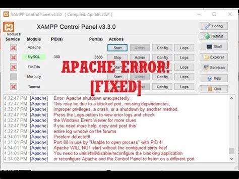 How To Fix Xampp Apache Shutdown Unexpectedly Xampp 2023 YouTube