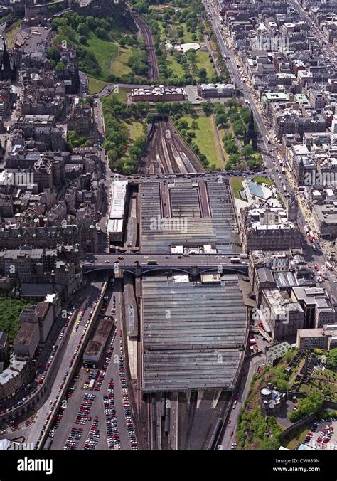 Aerial View Of Waverley Station Edinburgh Stock Photo Royalty Free