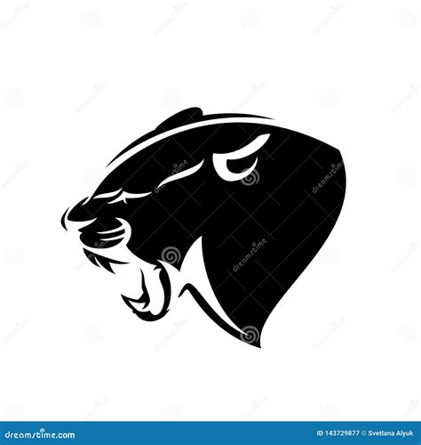 Roaring Panther Side View Head Among Fire Flames Vector Design