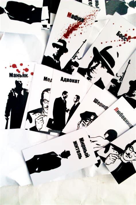 Mafia party card template with gangsters objects vector. Mafia cards | Cards, Mafia, Playing cards
