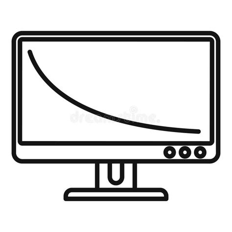 Office Monitor Icon Outline Vector Screen Computer Stock Vector