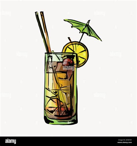 Mai Tai Cocktail Clipart Alcoholic Beverage Illustration Vector Stock Vector Image And Art Alamy