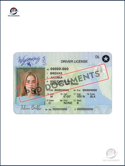 Wyoming Driver License Template New Psd Documents