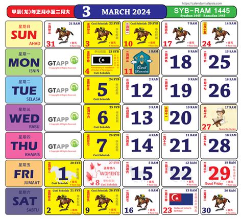 Kalendar Kuda 2024 Cuti Umum Dan Cuti Sekolah Malaysia