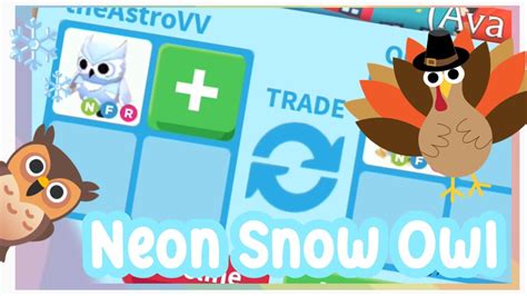 Offers For A Neon Snow Owl 🦉 In Adopt Me Roblox Astrovv Youtube