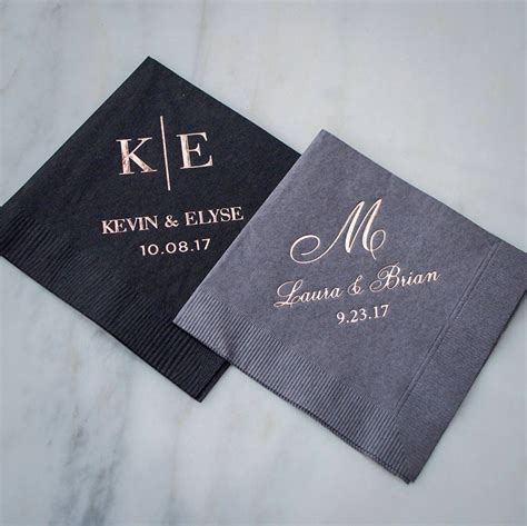 Monogram Wedding Napkins Custom Monogram Napkins Custom Etsy