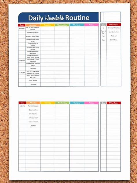 Daily Routine Schedule Template Beautiful Kids Daily Routine Chart