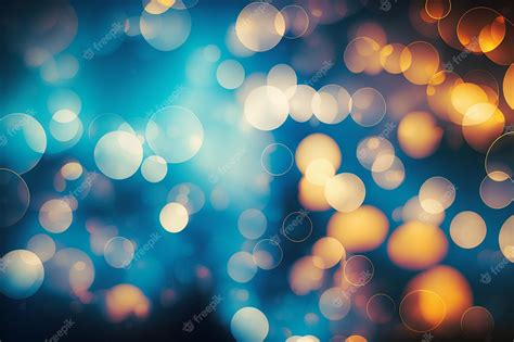 Premium Photo City Blurring Lights Circular Bokeh On Blue Abstract