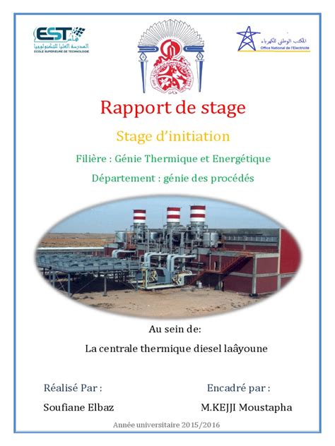Rapport De Stage Centrale Thermique Diesel Laâyoune One Pdf Réseau