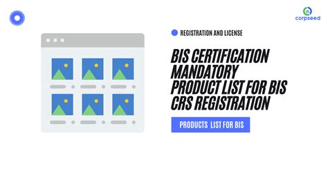 Mandatory Product List For Bis Crs Registration Bis Certification