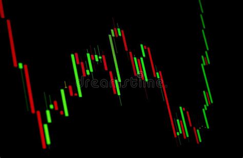 Tilted Stock Chart Or Forex Chart On Black Background Stock
