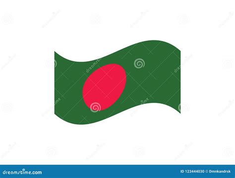 Bangladesh National Flag Waving Country Emblem Stock Vector