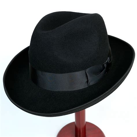 Купить шляпу Хомбург черного цвета