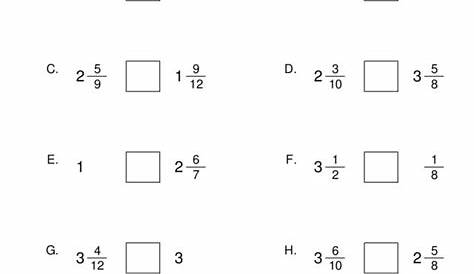 Comparing Mixed Numbers [J] Worksheet for 4th - 5th Grade | Lesson Planet
