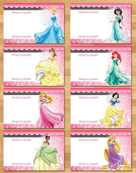 Disney Princess Food Tents Princess Birthday Food Labels Etsy