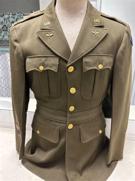 Ww2 Us Army Air Corps Air Force Dress Uniform Jacket 37xl 17499