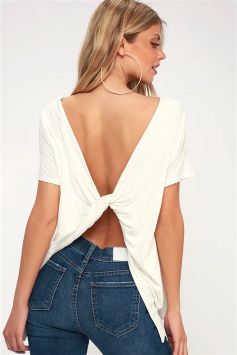 Cotton Crop Top Knit Crop Top Cute White Tops Backless Shirt Wardrobe Consultant How To