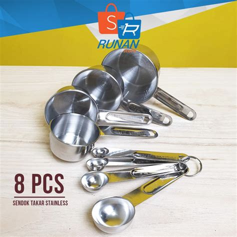 Jual Sendok Takar Stainless Set Isi Pcs Measuring Spoon Set Besi Lengkap Shopee Indonesia