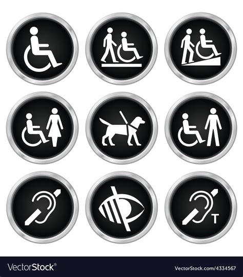 Disability Icons Royalty Free Vector Image Vectorstock