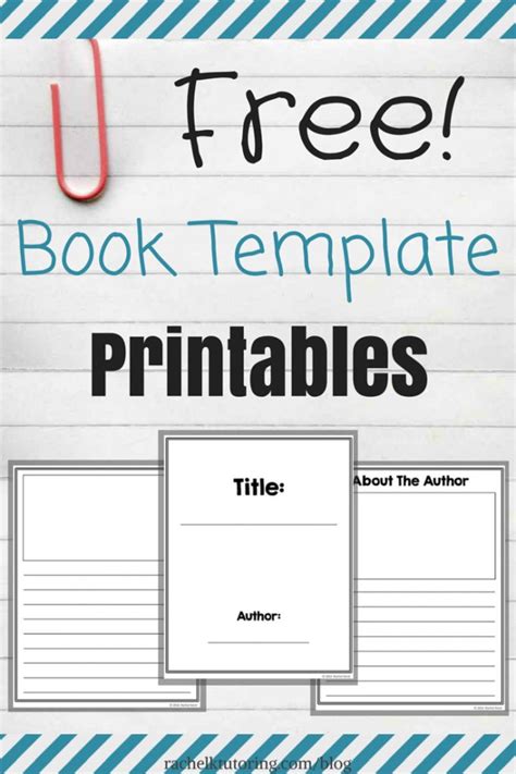 Free Book Template Printables Rachel K Tutoring Blog Book Writing