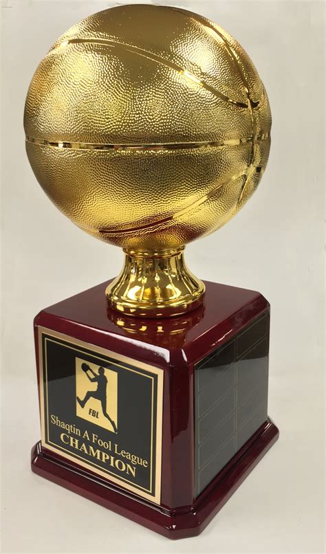 175 Tall Premium Resin Basketball Trophy With Piano Finish Rosewood