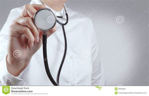 Doctor With A Stethoscope In The Hands Stock Photo Image Of Back