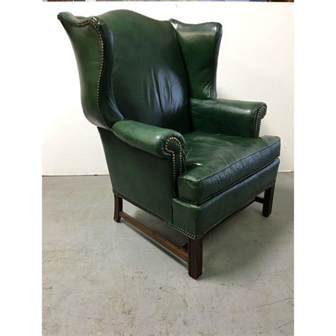 The maestro wingback chair is a classic, stylish and attractive occasional chair perfect to use in the living select leather, velvet or any fabric from our stunning range! Vintage Green Leather Wingback Chairs - A Pair | Chairish