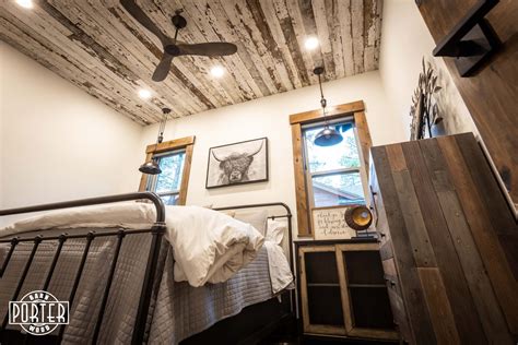 Speckled White Bedroom Ceiling Porter Barn Wood