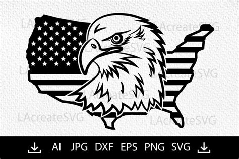 Eagle American Flag Svg Eagle Usa Map Patriotic Svg Png Dxf