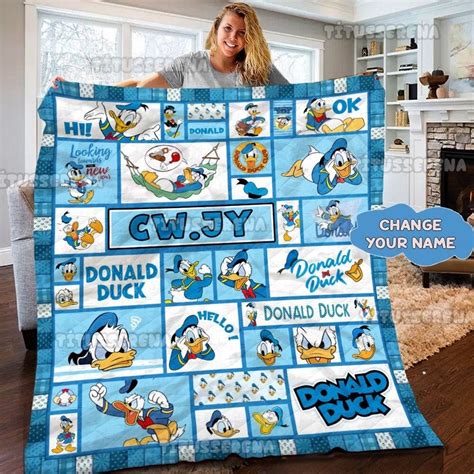 Personalized Disney Donald Duck Blanket Donald Duck Quilt Etsy