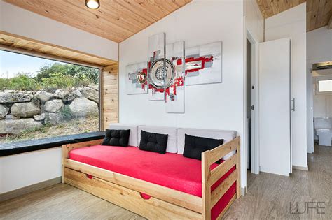 Sofás de madera para terrazas y exterior. Comprar sofá cama barato de madera ecológica (Pulida, Barnizada o Blanco nórdico)