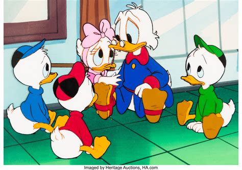 Ducktales Uncle Scrooge Mcduck And Children Production Cel With Lot