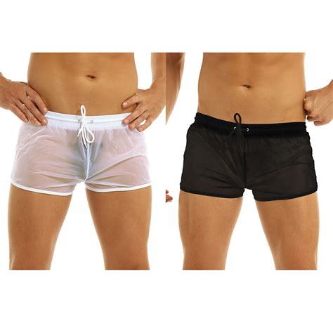 Mens See Through Underwear Boxer Briefs Shorts Swimwear Bulge Pouch Underpants Ebay