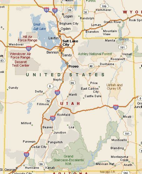 Map Of Utah With Cities My Blog