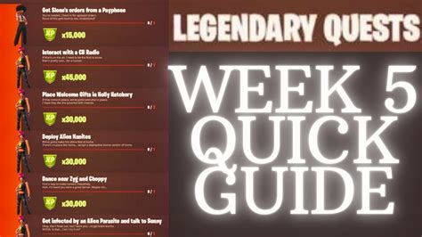 Fortnite All Leaked Week 5 Legendary Questschallenges Guide