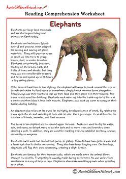 Comprehension Sheets on Animals - Aussie Childcare Network | Reading