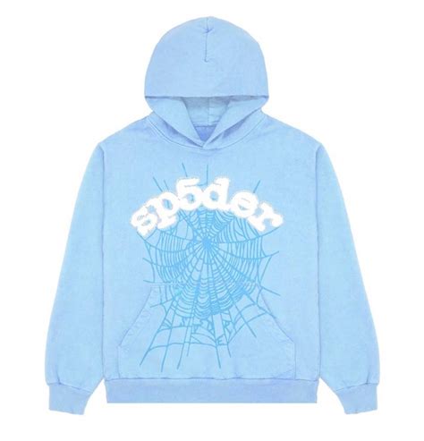 Young Thug Sp5der Light Blue Hoodie Grailed