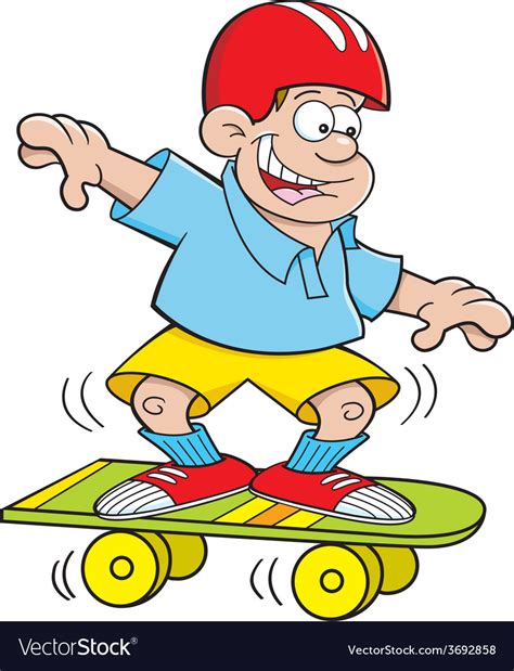 Cartoon Boy Riding A Skate Board Royalty Free Vector Image