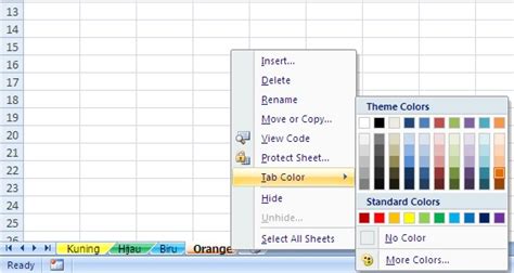 Mengedit lembar kerja excel dapat dilakukan dengan 2 cara, yaitu dengan menggunakan mouse dan dengan menggunakan ikon. TIKus: Mewarnai Tab Sheet di Excel